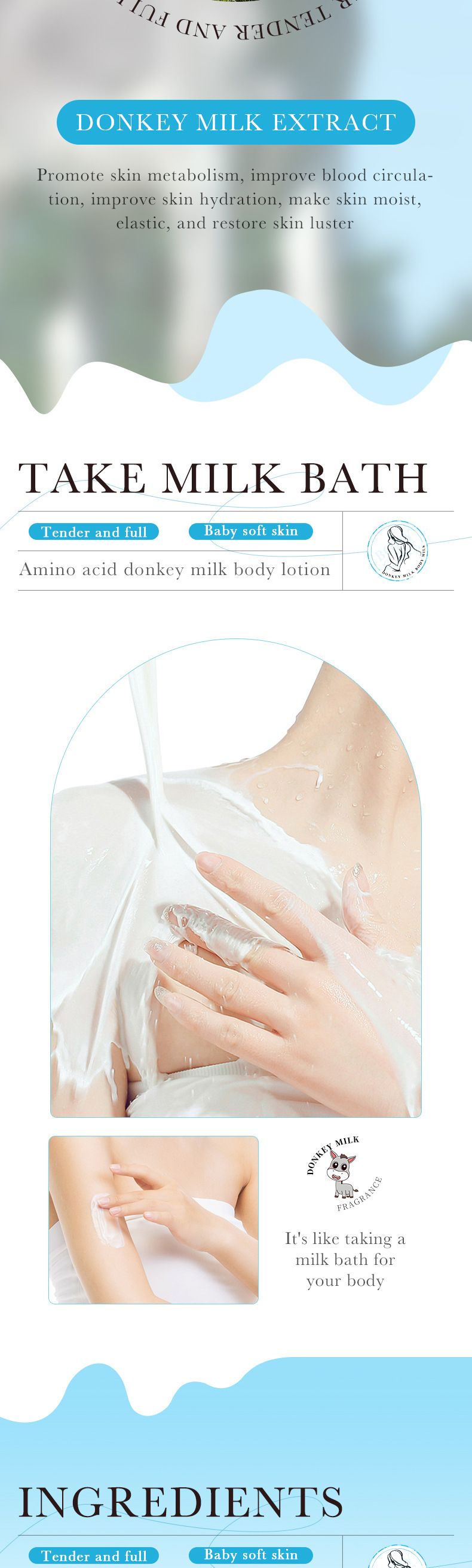 ZOZU Amino Acid Donkey Milk Body Lotion 256g Moisturizing, Firming And Brightening Skin Tone Body Lotion_voghion.com