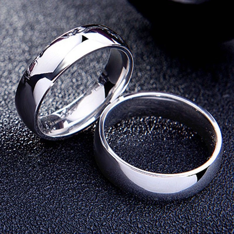anello in acciaio al titanio da uomo gioielli coreani 24 6 8mm arco liscio semplice anello in acciaio inossidabile anello di coppia_voghion.com