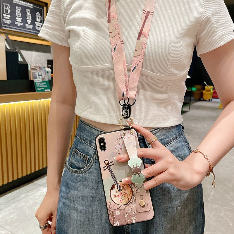 Pipa Crossbody Lanyard Case For IPhone 15 16 14 13 12 11 Pro Max 16E X Xs XR 7 8 Plus Bow Neck Wrist Strap Phone Holder_voghion.com