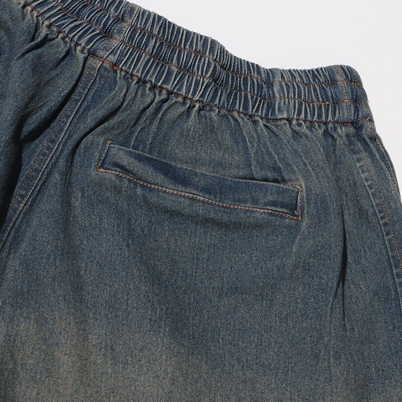 Damenbekleidung Mode sexy Hot Girl Style Sommer neue Spitze Spleißen Hosenträger Top + Kordelzug Denim Mode Shorts_voghion.com