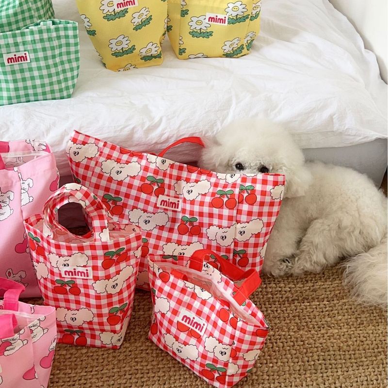 New Ins Korean Portable Color-Block Waterproof Handbag Outing Storage Dog Walking Pet Bag_voghion.com