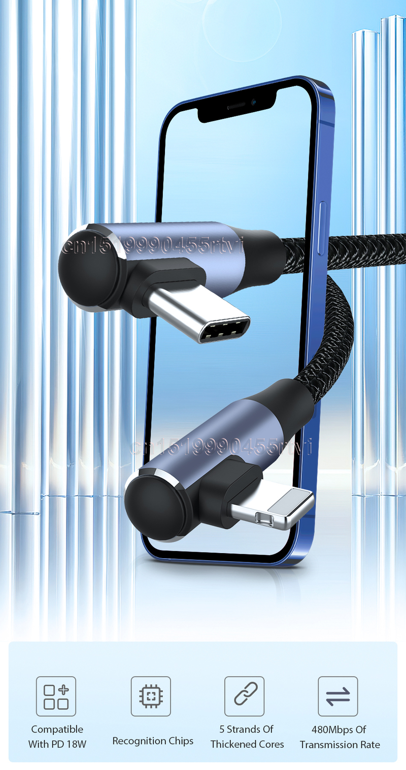 Elbow dupla PD USB kábel iPhone 13 12 Pro Max PD 20W gyorstöltő USB Type-C kábel töltő adatkábel a töltési sorrendhez_voghion.com