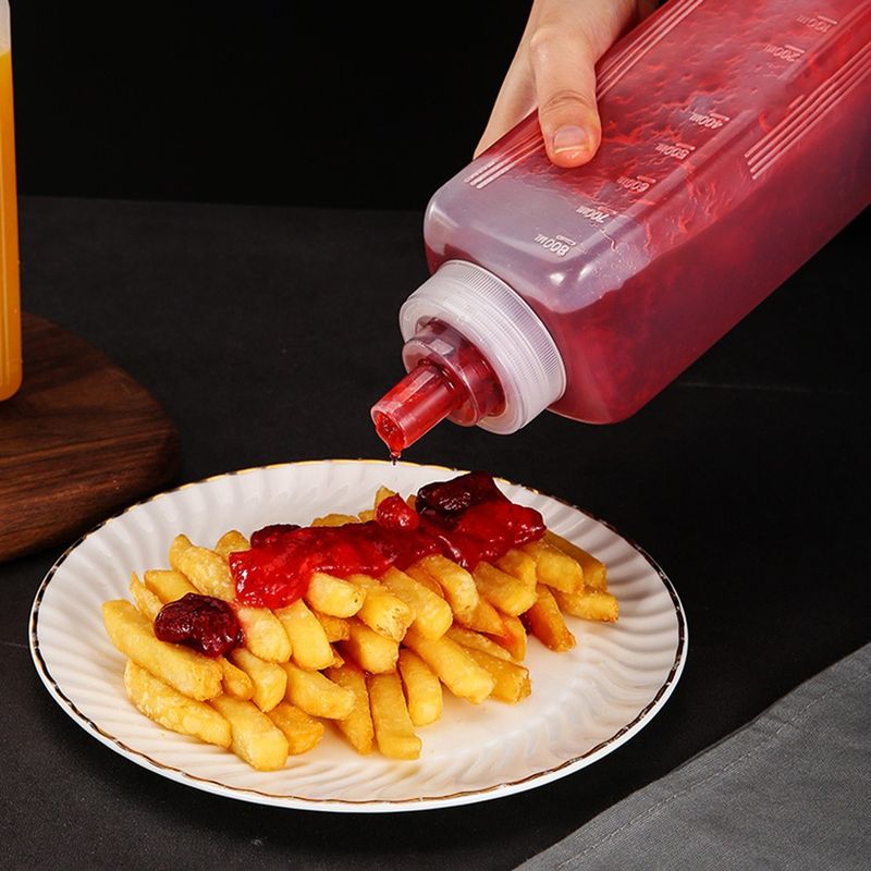 Dréckgewierzfläsch mat Deckel Plastik-Dréckfläsch Konfitür Salatdressing-Spender Kichenaccessoiren_voghion.com