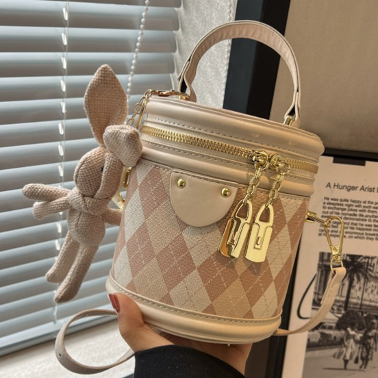 Borsa a secchiello a tracolla casual con tracolla cilindrica trapuntata minimalista, nuova moda estiva 2025 per le donne_voghion.com