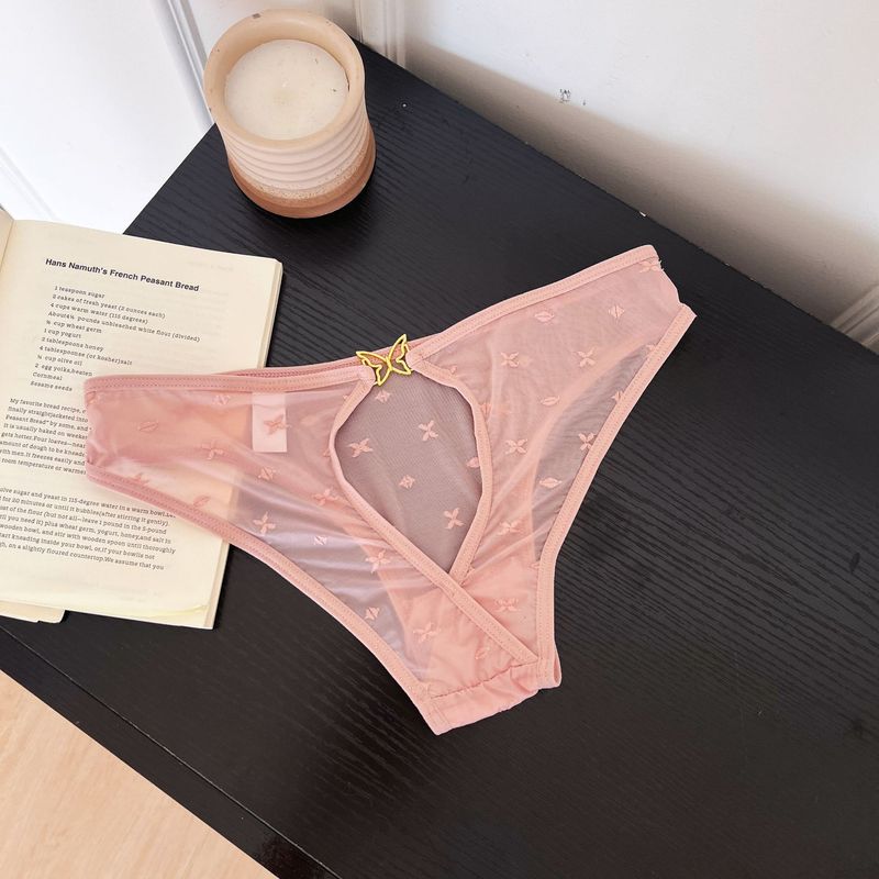 LuvBox 2025 New Foreign Trade Jacquard Lace Panties Women Sexy Hollow Out Diamond Decoration Bow Breathable Seamless Women's_voghion.com