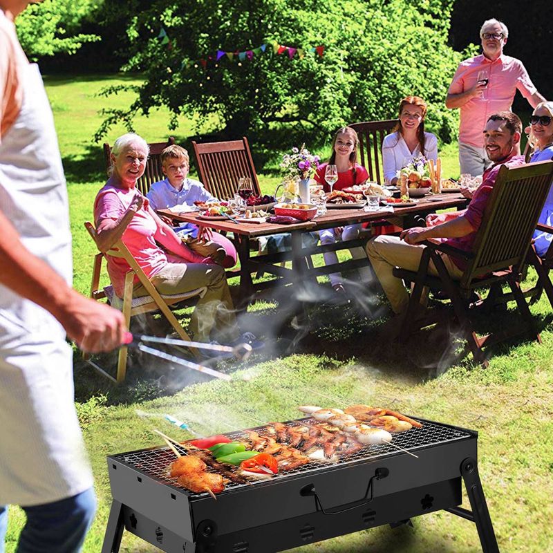 Portable BBQ Grill Foldable Charcoal Grill Lightweight Smoker Grill For Camping Picnics Garden Grilling_voghion.com