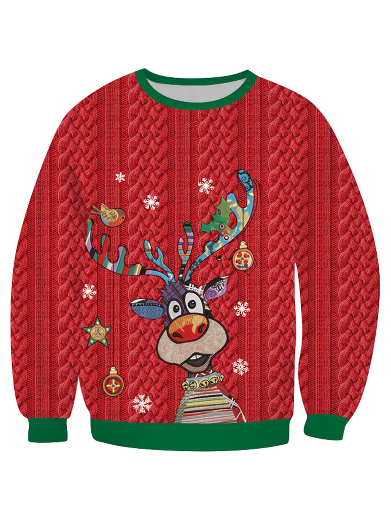 Herbst/Winter Weihnachten Digitaldruck Kinder Rundhals Kapuzenpullover Herbst/Winter Kinder Langarm_voghion.com