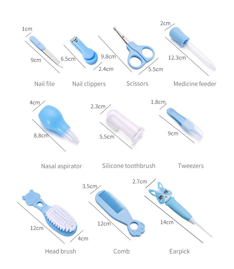 Ensemble de 10 brosses à peigne et à laver pour bébé, coupe-ongles, vente à chaud_voghion.com
