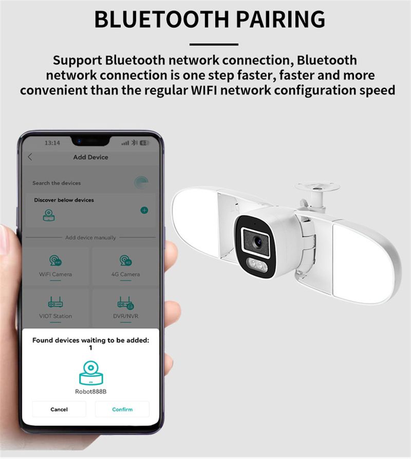 Smart HD Garden Floodlight IP Camera Wireless WiFi Mobile Outdoor Waterproof Monitoring_voghion.com