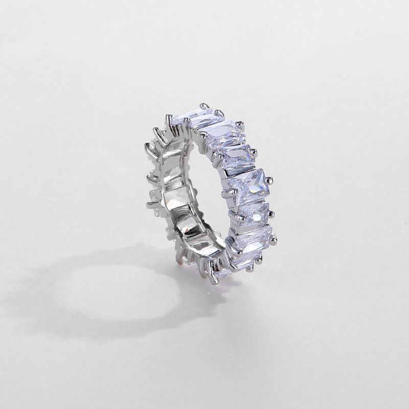 Advanced Sense ins New Hip-hop Explosive Irregular Rectangular Zircon Ring Popular Cold Wind Women's Jewelry_voghion.com