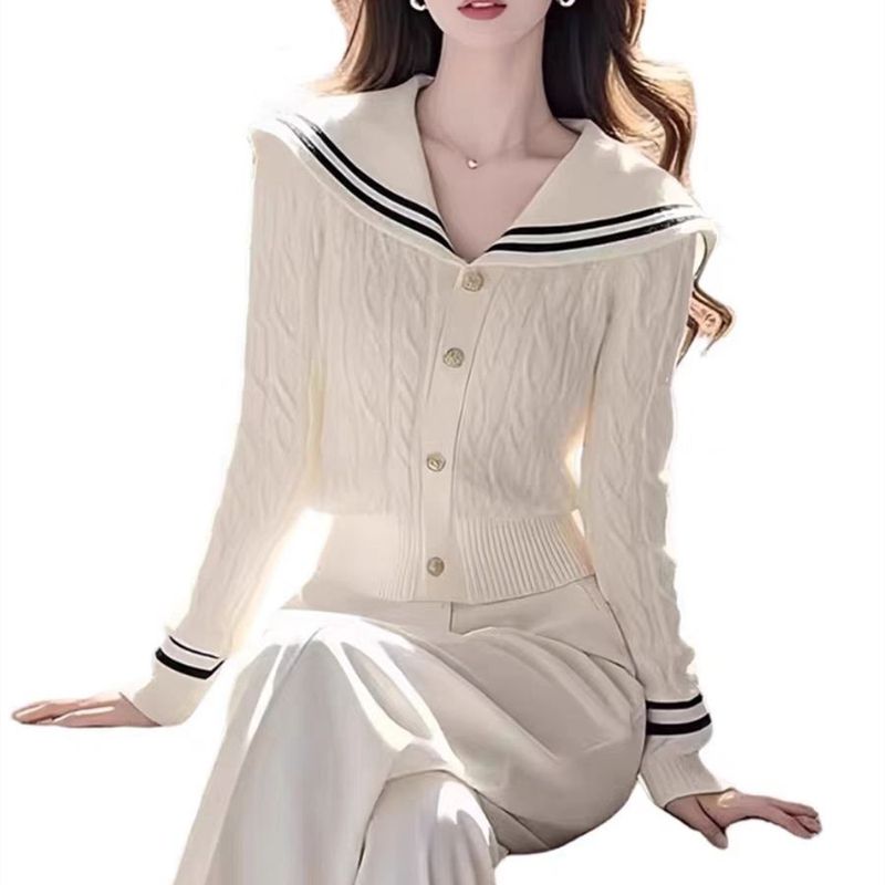 Navy hals weiche sticky kurze lange ärmeln für frauen in herbst winter 2024, slim fit und schlankmachende, gepaart mit einem weißen_voghion.com
