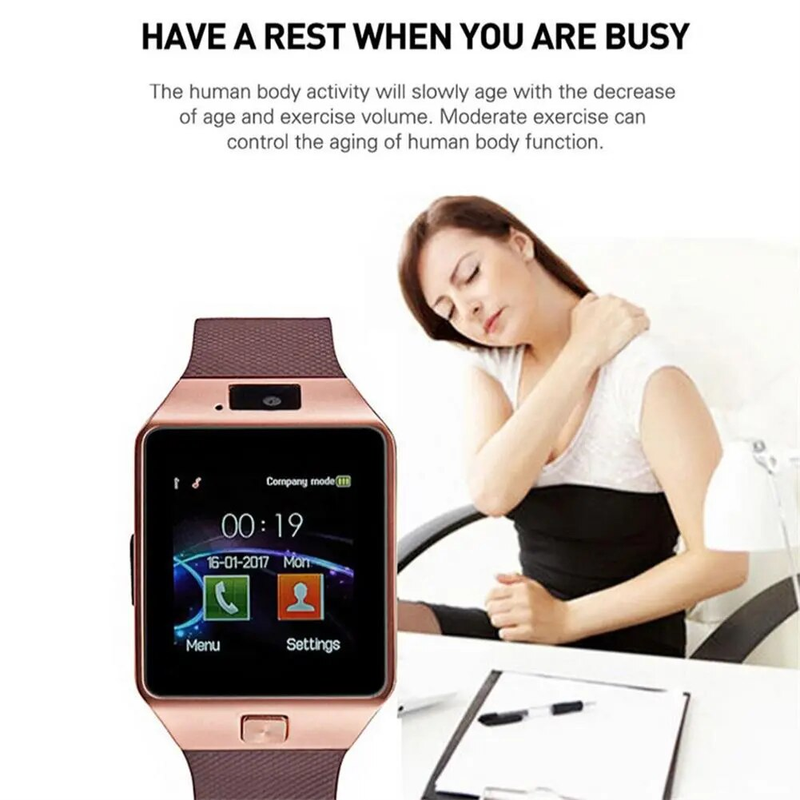 DZ09 Horloge Fiess Tracker Smart Watches 1,56" HD Kleurenscherm Smartwatch Extra lange batterijduur Slaapmonitor_voghion.com