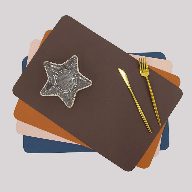 Tovaglietta in pelle bifacciale, quadrata, resistente al calore, impermeabile, resistente all'olio, per hotel e ristoranti_voghion.com