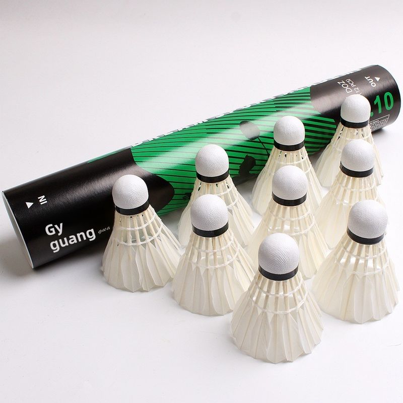 Guangyu Professional Durable Competition Duck Feather Balls 12 Pieces Stable Flight Badminton Training Special_voghion.com