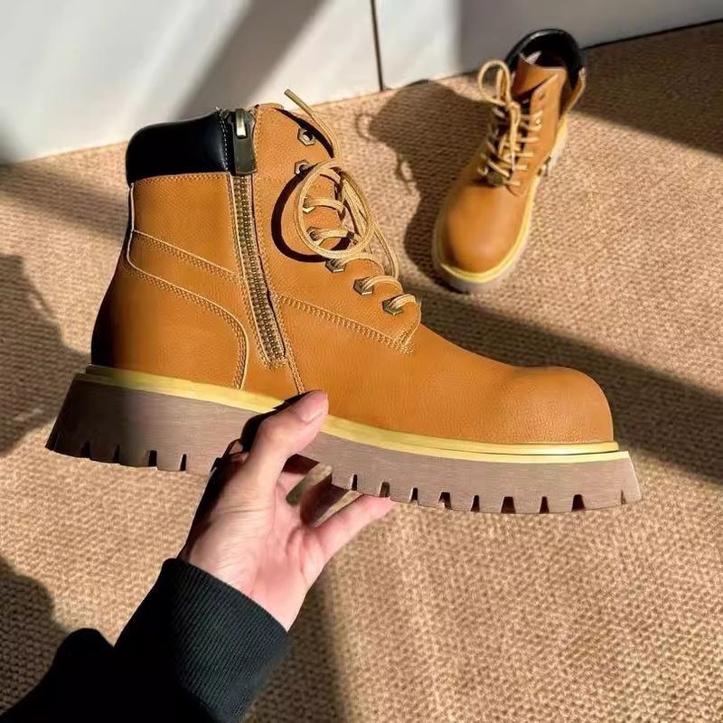 Stivali Martin da uomo in pelle scamosciata con strato superiore in pelle scamosciata, caldi e spessi, con suola unica, casual, versatili e alla moda, autunno inverno, serie europea_voghion.com