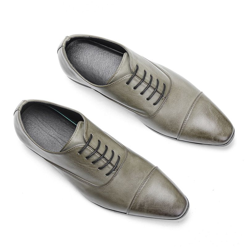 Oxford puntiagudo de alta gama para hombres, zapatos de cuero británicos clásicos y cómodos de negocios, zapatos formales pulidos de color_voghion.com
