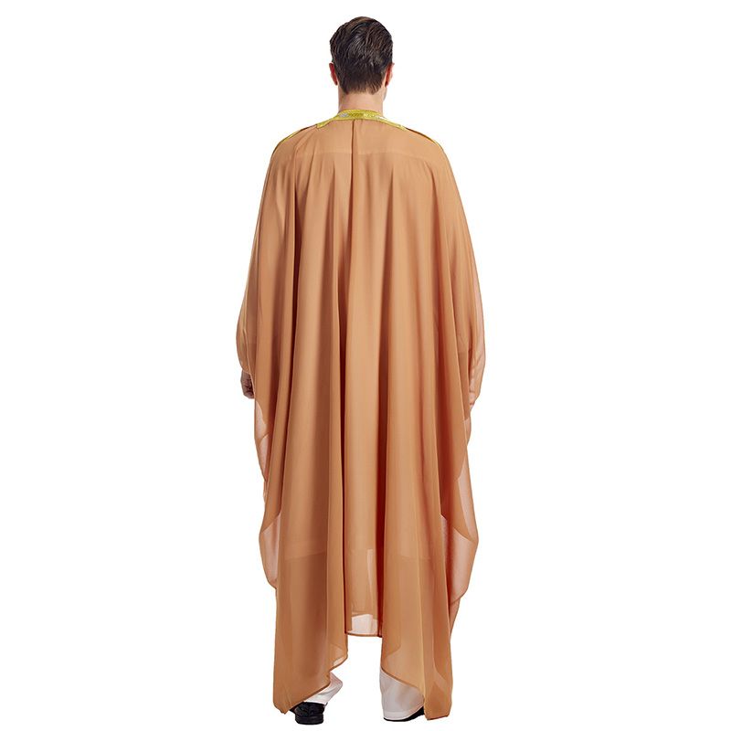 Herenjas Moslimkleding Kimono Losse Abaya Jurken Lange Mouw Geborduurde Chiffon Kaftan Casual Formeel Dubai Thobe_voghion.com