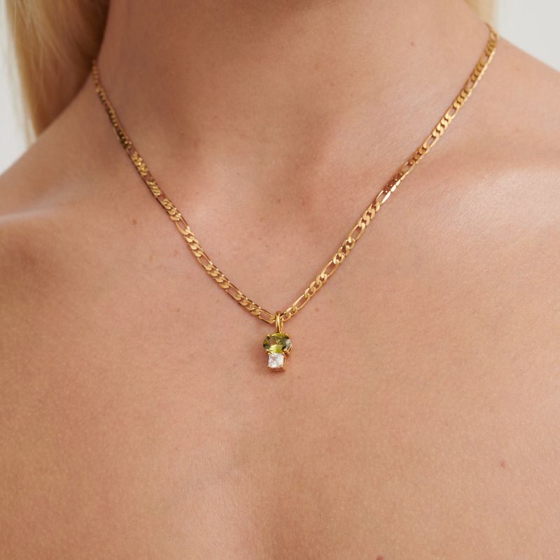 Colorful Zircon Necklace Simple Luxury Vacuum Electroplating Color Retention_voghion.com