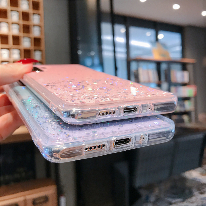 Crystal Glitter Cover fir Huawei P50 Pro P40 Lite E P20 P30 Pro Sequins Silikon Case Huawei Mate 40 Pro P30 Lite P40 Pr_voghion.com