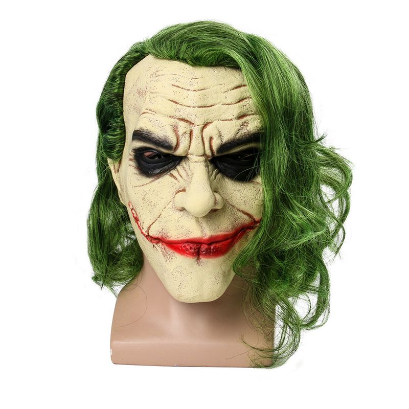 Movie-Accurate Heath Ledger Cosplay Mask With Realistic Scars & Detachable Hair For Halloween Parties & Comic Conventions_voghion.com