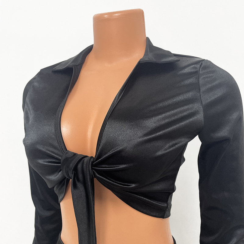Vêtements pour femmes, sexy, serré, manches longues, jupe courte deux pièces, costume pour femmes_voghion.com