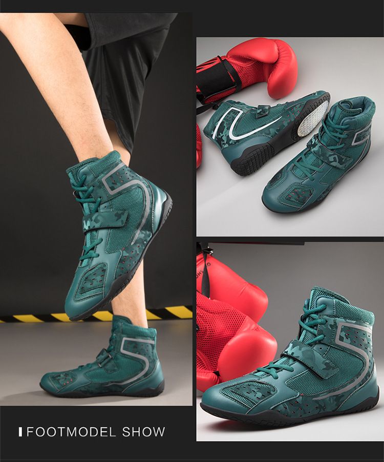 New Boxing Shoes Men's Wrestling Shoes Fighting Shoes Comprehensive Training Shoes High Top Women's Squat Shoes_voghion.com