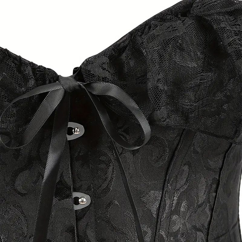 Corset en dentelle à une épaule pour femme, style rétro, effet arête de poisson, effet sculptant, effet ventre plat_voghion.com