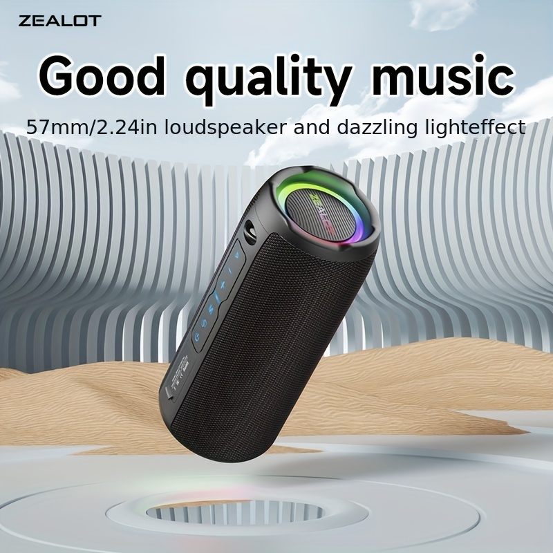 ZEALOT S49 PRO Taşınabilir Kablosuz Hoparlör, Kablosuz 5.2 Kararlı İletim, Yükselen Baslı 2*57mm Büyük Hoparlör, Yükselen Baslı 20W Yüksek Hoparlör_voghion.com