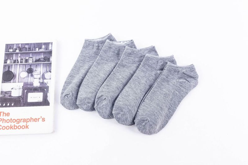 2025e Zhuji Men And Women Mid-Calf White Black Gray Solid Color Sweat-Aborbing Breathable Thin Low-Cut Boat Sport Short_voghion.com