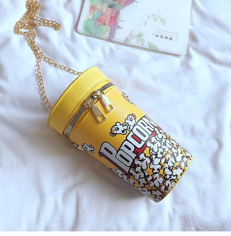 Nuova borsa creativa e versatile Borsa a tracolla alla moda da donna Borsa a tracolla singola con catena di popcorn Borsa per telefono per studenti da donna_voghion.com
