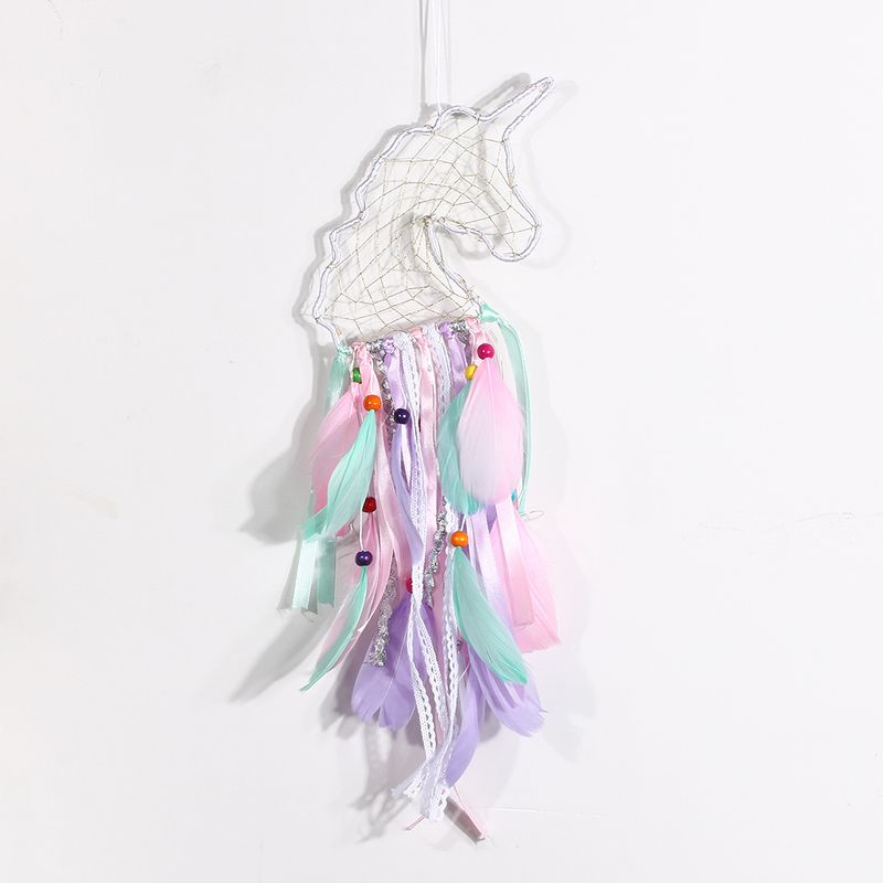 Unicorn dream catcher pendant ins creative cute colorful unicorn home wind chime gift_voghion.com