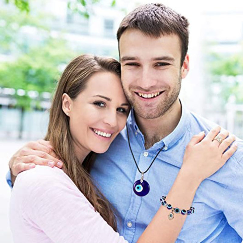 Collana in vetro del diavolo blu Ciondolo con pendente Türkiye Evil Eye_voghion.com