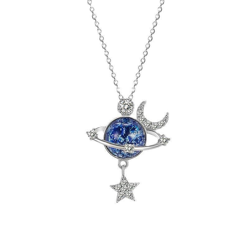 Cosmic Necklace For Women, Collarbone Chain, Simple Minimalist Style, Light Luxury With Inlaid Diamonds, Unique Design,_voghion.com