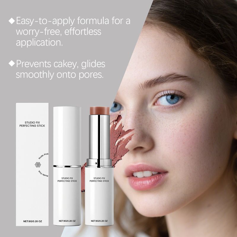 Nude Pink Brightening Concealer Kreieren Sie leichtes, atmungsaktives Make-up. Matt klarer Foundation Stick mit natürlicher Passform_voghion.com