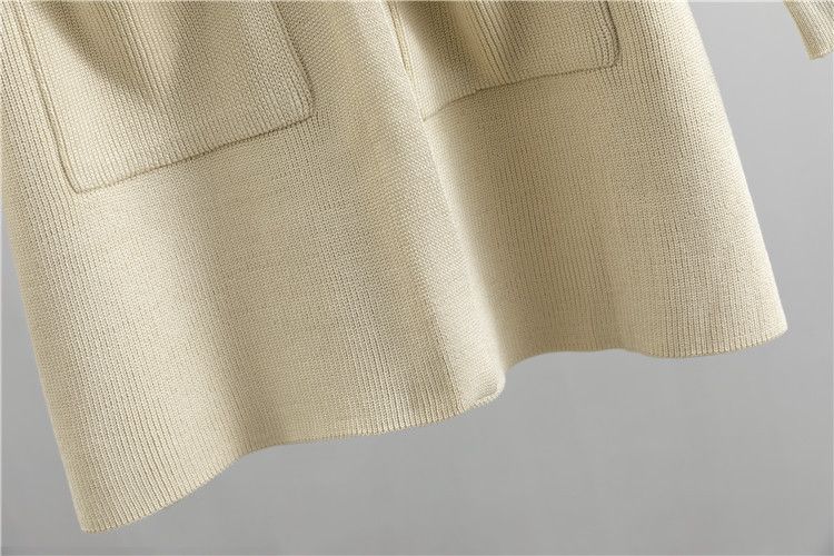 Cardigan et pantalon larges, ensemble deux pièces décontracté à lacets et couleur unie, printemps et automne 2025_voghion.com