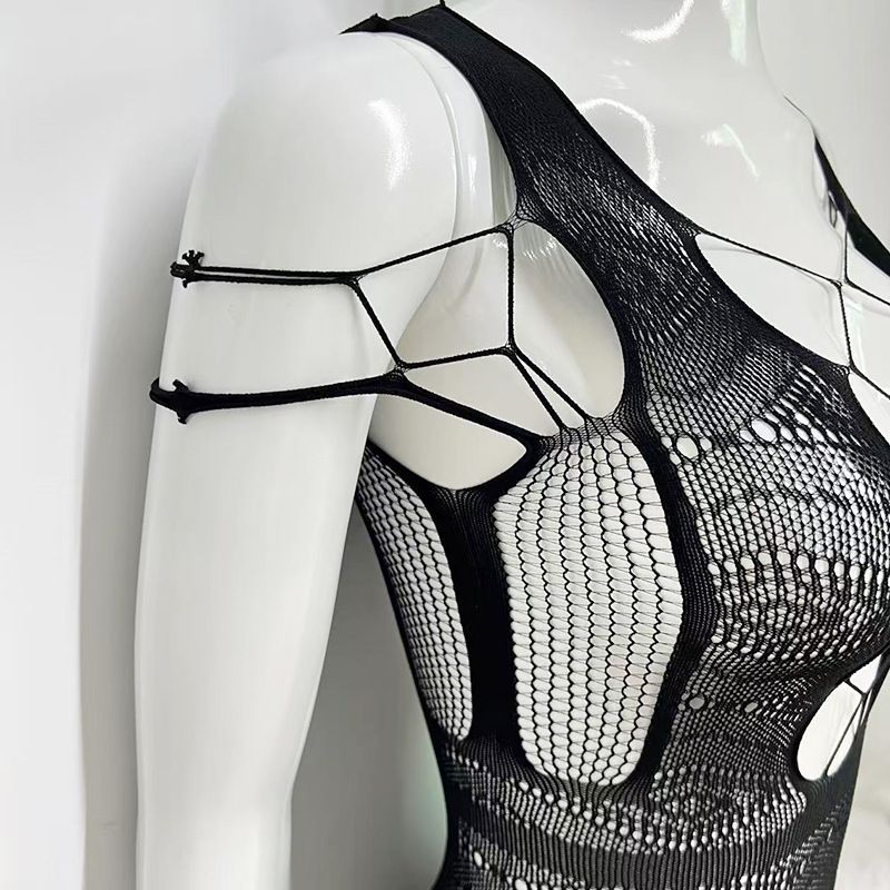 2025d Lingerie sexy da donna con motivo a rombi, in jacquard trasparente, con reggicalze senza cavallo e calze a rete_voghion.com