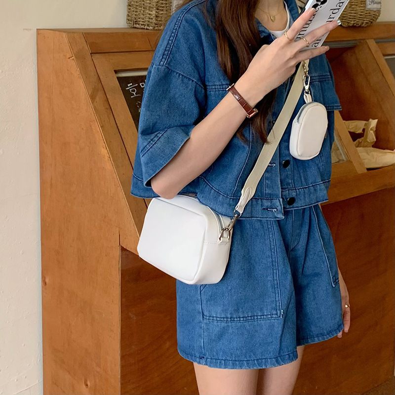 3-in-1 Bag, Wide Shoulder Strap, Shoulder Bag, Messenger Bag, Women's Small Square Bag._voghion.com