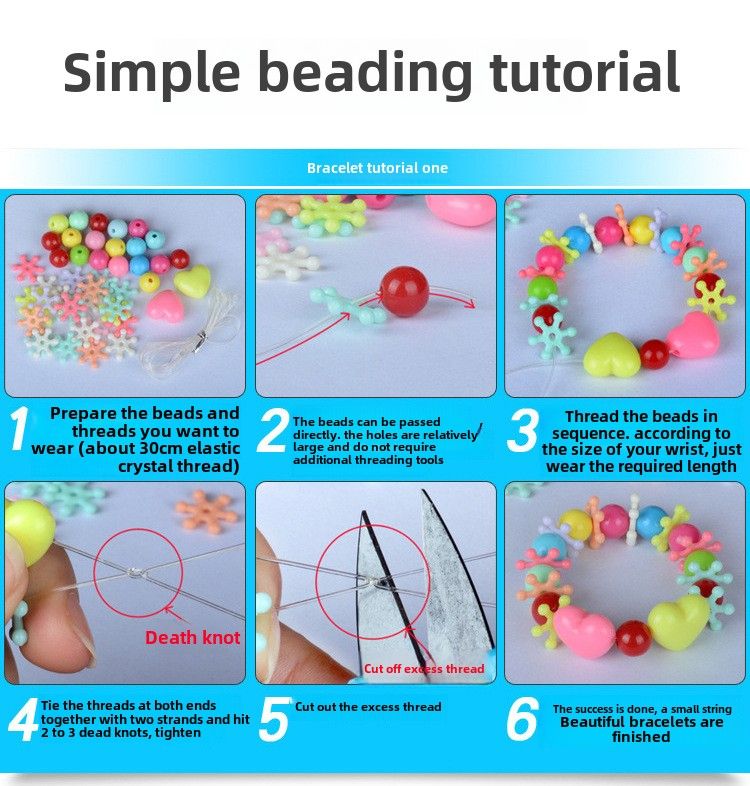 Jouets pour enfants en perles, 32 grilles, bracelet de perles fait main, jouets éducatifs pour filles, perles de correction d'amblyopie_voghion.com