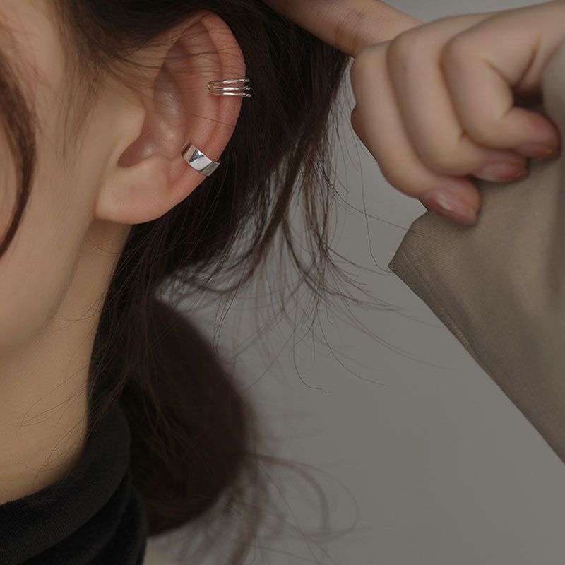 Clip senza piercing, polsino per orecchie femminile, personalità cool, stile semplice e minimalista, anello con fiocco_voghion.com