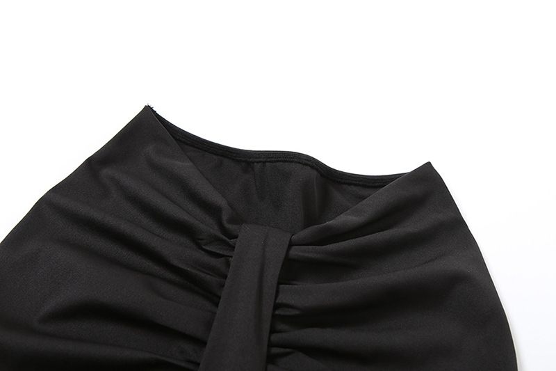 Wind 2024 Herbst Neue Damen Hoher Kragen Spitze Hohl Top Slim Fit Hüfte Wrapping Halbkörper Langes Kleid_voghion.com