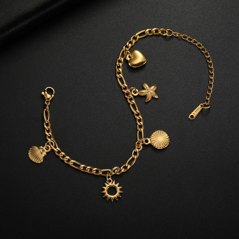 Women's Jewelry Shell Charm Bracelet Star Heart Sun Jewelry Hand Stainless Steel Accessories Elegant Valentine's Day Gift Bracelet_voghion.com