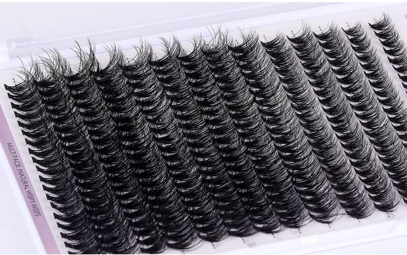 European and American cross border hot selling thick fried hair single cluster false eyelashes set DIY large capacity segmented grafted false eyelashes_voghion.com
