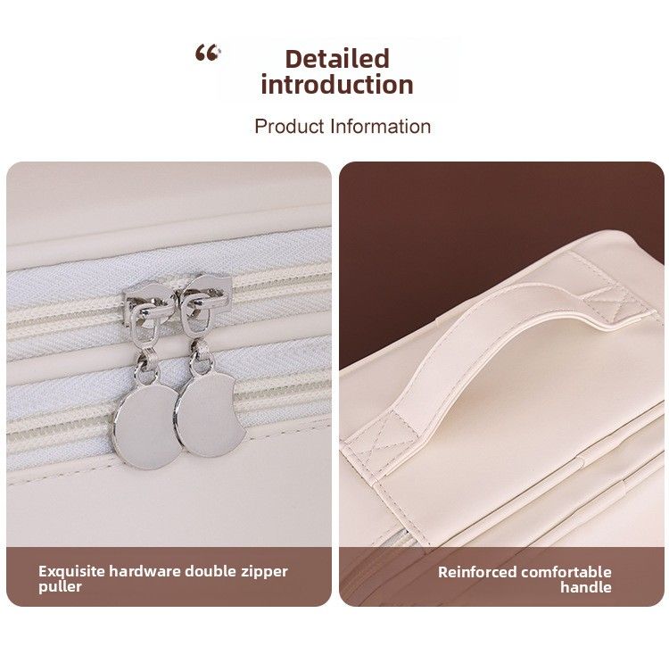 Nuovo beauty case portatile multifunzionale da viaggio con doppio strato e quattro sezioni_voghion.com