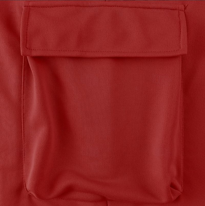 Pantalon de jogging cargo pour homme avec taille élastique et cordon de serrage - Pantalon décontracté multi-poches pour l'entraînement, la course et le quotidien (noir, rouge)_voghion.com