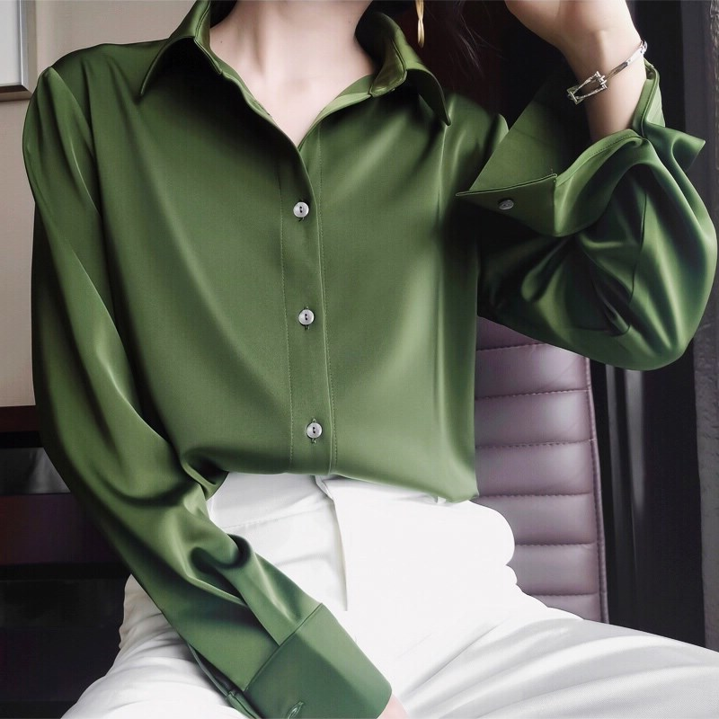 Camicia da donna in raso lucido effetto seta_voghion.com