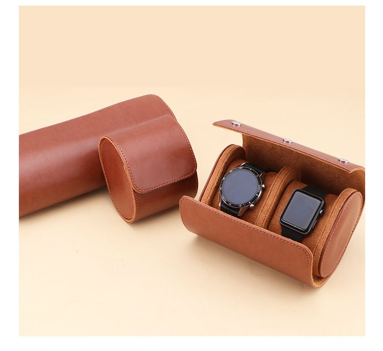 Portable Watch Box High Grade Leather Black Watch Storage Box Dustproof And Drop Proof Multifunctional Portable Watch Bag_voghion.com