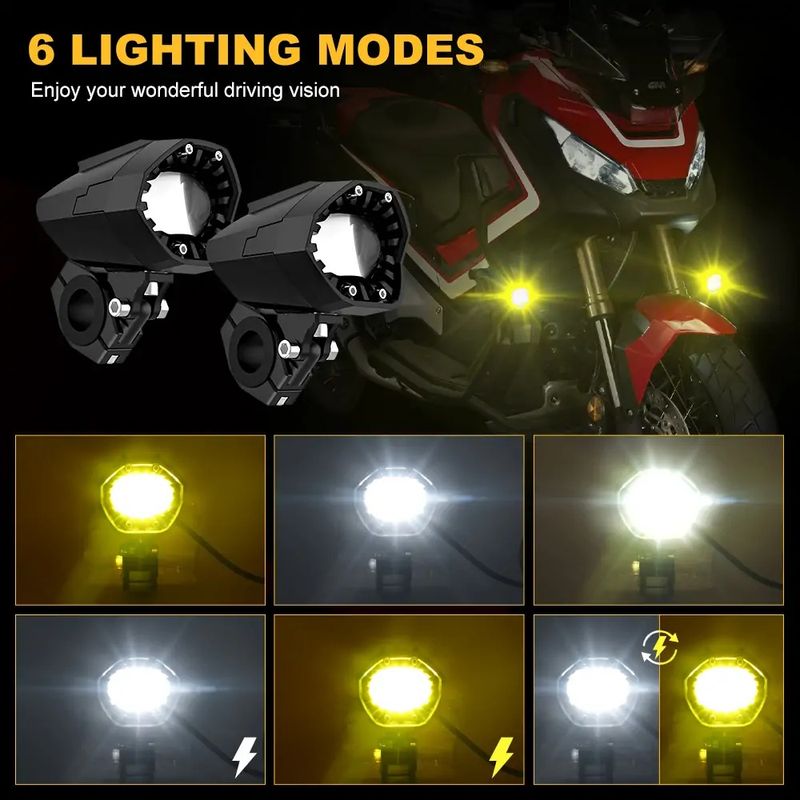 New Led Motorcycle External 80w 6000k Waterproof Fog Light Spotlight For Motorcycle Bicycle Yacht Led Spotlights W/ Strobe Modes_voghion.com