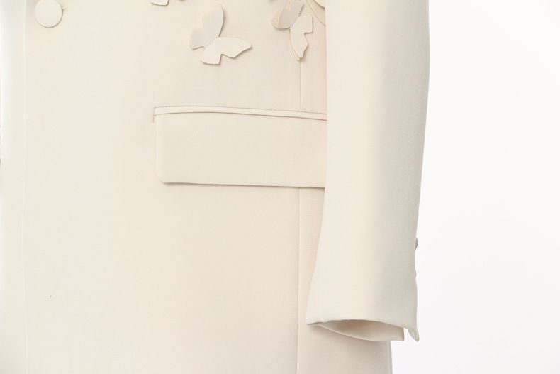 New Super Heavy Butterfly Flower Staggered Loose Version Suit Jacket Top_voghion.com