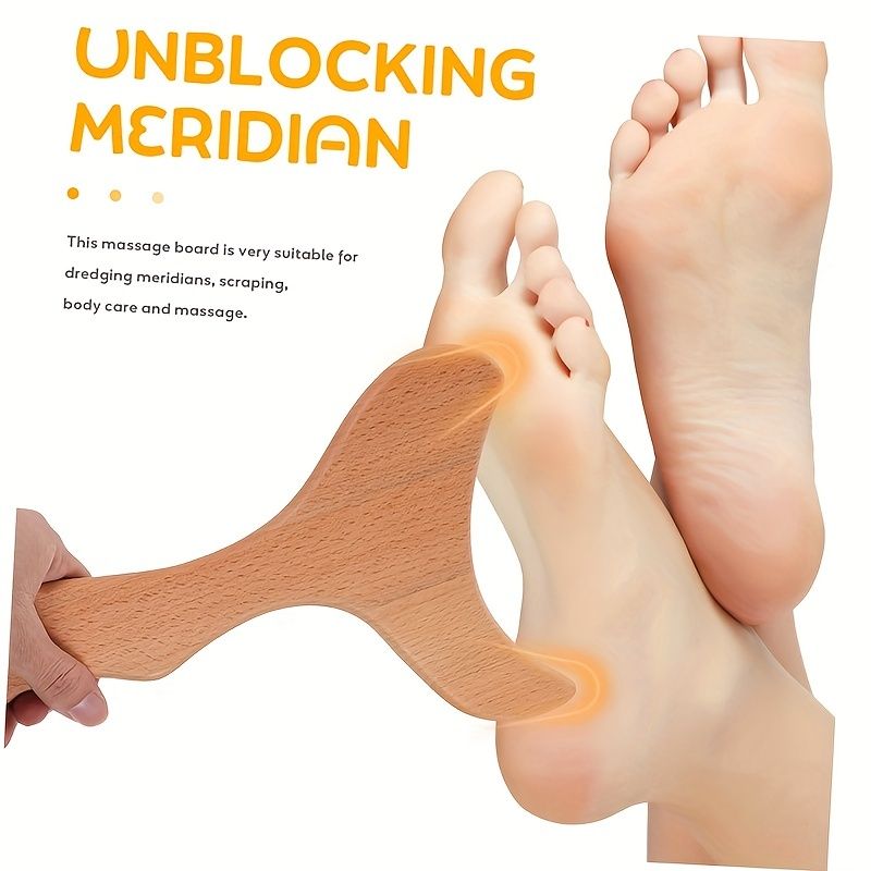 1 Stéck Holz Fëschschwanz Massageinstrument fir Ganzkierpermuskelentlastung - Multifunktionell fir gezielte Massage, perfekt fir den Heemgebrauch_voghion.com