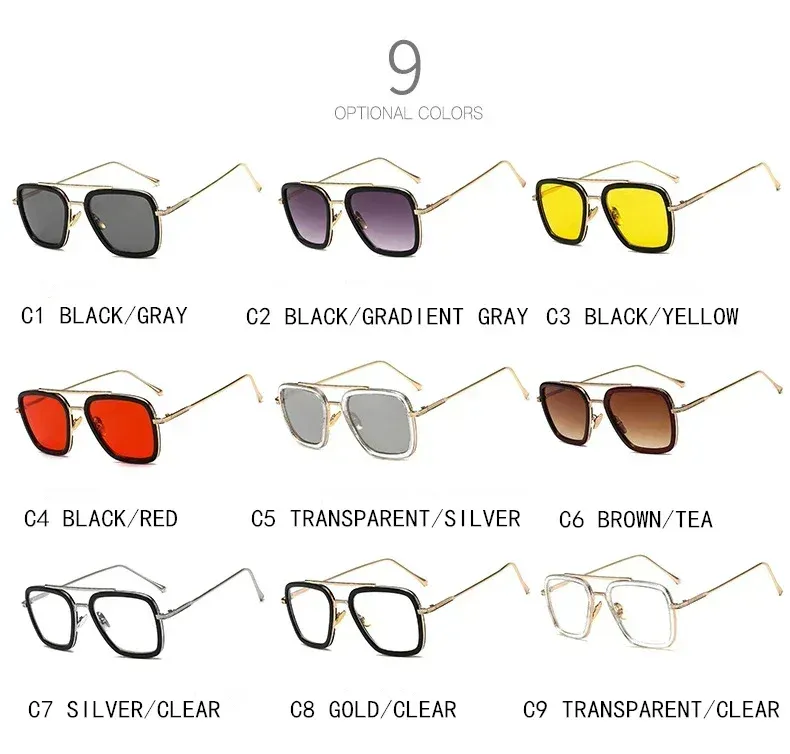 Luxus Quadrat Sonnenbrille Männer Frauen Marke Designer Retro Legierung Rahmen Große Sonnenbrille Vintage Gradienten Männlich Weiblich Oculos Feminino_voghion.com